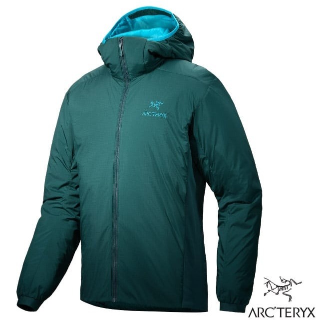 【ARCTERYX 始祖鳥】男 款 輕量抗水耐磨纖維保暖外套 Atom 防風夾克_皮西亞斯綠_X000007487