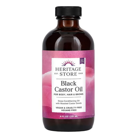 現貨 黑篦麻油 頭髮 皮膚  Heritage Store, Black Castor Oil, 240 ml 黑蓖麻油