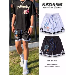 BIT SPORTS位元 美式休閒短褲 籃球褲 運動褲 塗鴉印花夏季運動寬鬆型 速幹潮流四分褲 健身訓練褲 排球網球褲