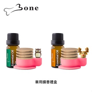 AFO阿福 新品 Bone蹦克 車用擴香禮盒【麋鹿先生(甜橙)/貓頭鷹(茶樹)】