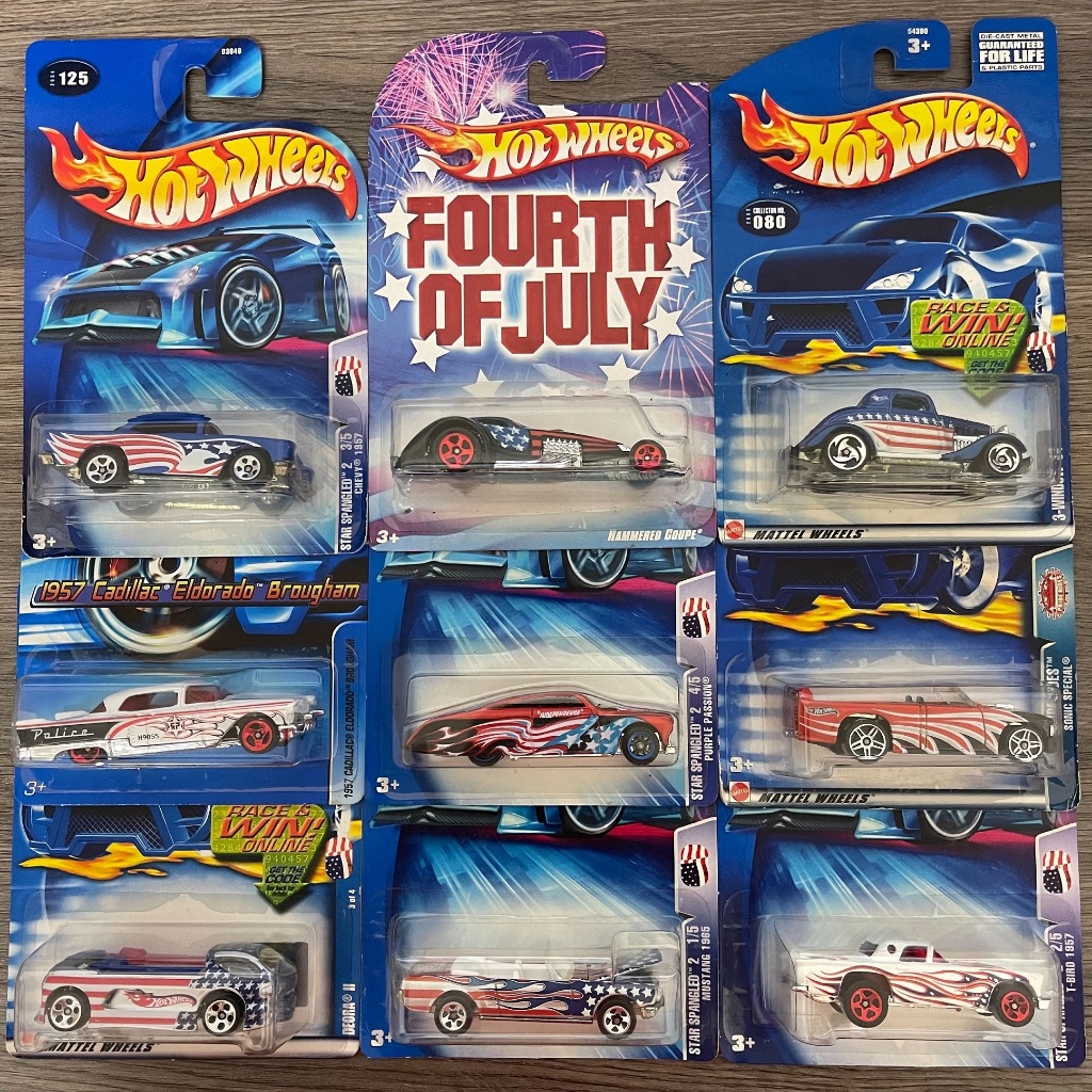 絕版 老卡 風火輪 Hotwheels 星條旗 系列 國旗車 美國 野馬 T bird FORD Deora chevy