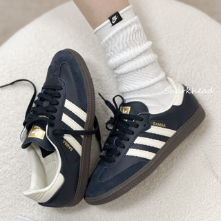 【Sharkhead】現貨 Adidas Samba OG 深藍 金標 焦糖底 皮革 麂皮 德訓鞋 ID2056