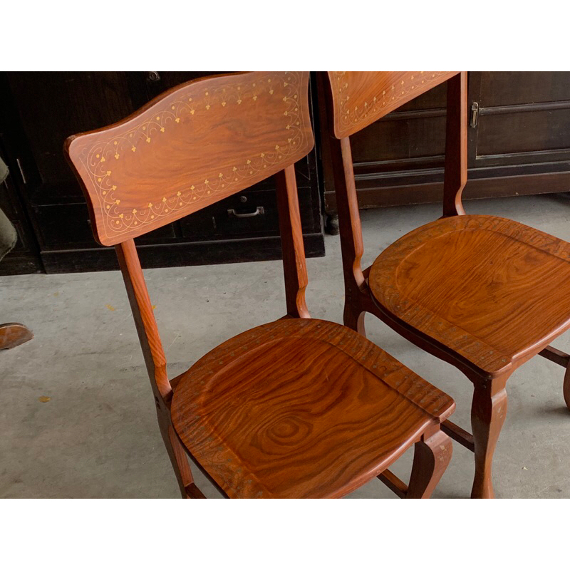 【福三】一對售 銅邊餐椅 老木椅 老餐椅 早期 老物