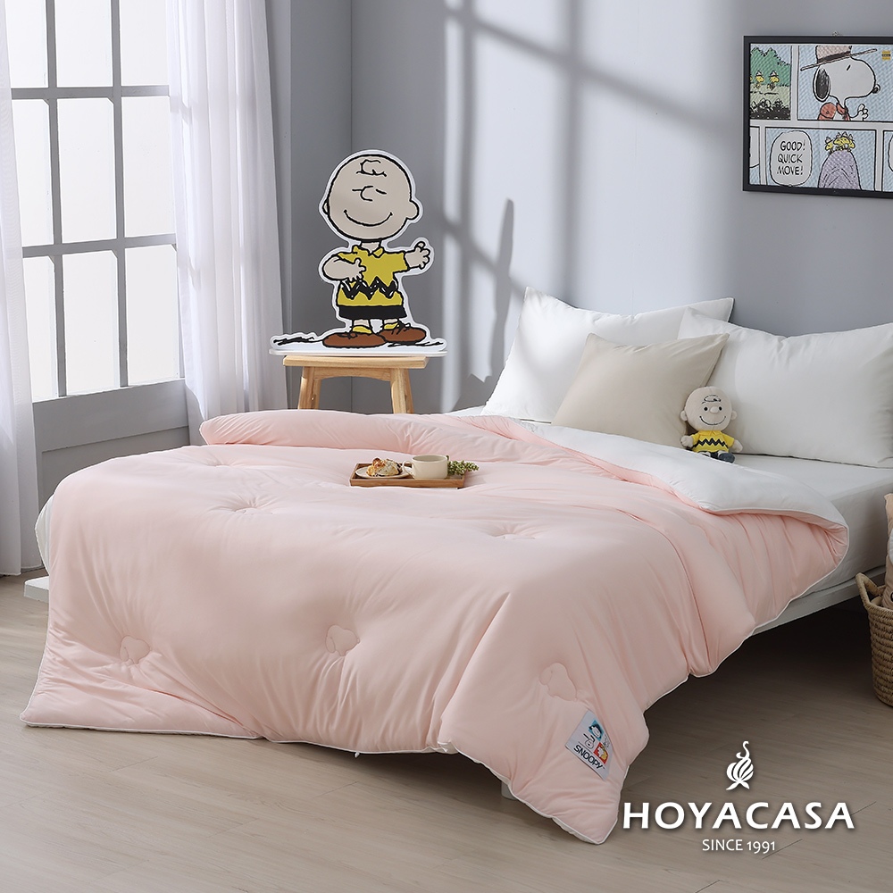 【HOYACASA x 史努比聯名系列】韓式懶綿綿抱抱冬被 - 甜桃粉(180x210cm)