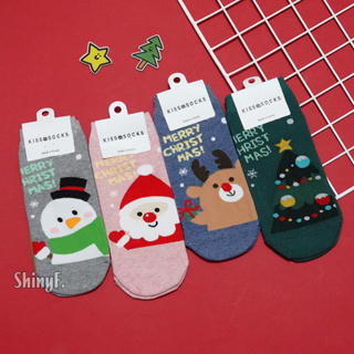 韓國襪子 聖誕節系列 可愛英文字母 雪人聖誕老公公麋鹿聖誕樹 短襪 女襪 韓襪 韓國襪 襪子 現貨