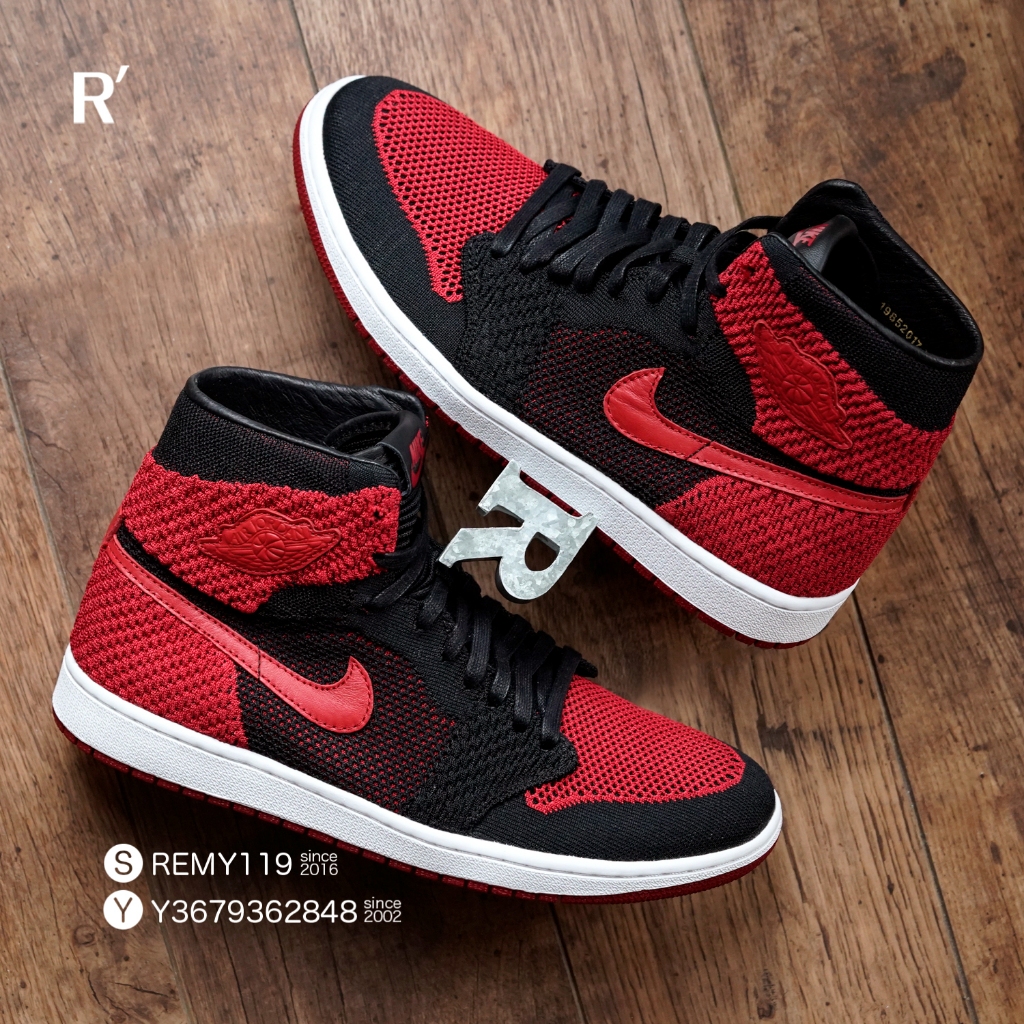 R'代購 Jordan 1 Retro High Flyknit Bred 黑紅 編織 919704-001