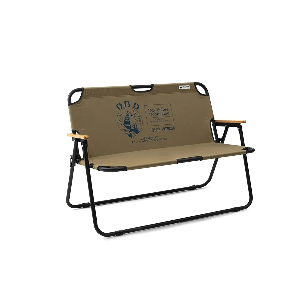 《Filter017》 X POLeR® D.B.D Logo Double Chair 防潑雙人摺疊露營椅【海怪野行】