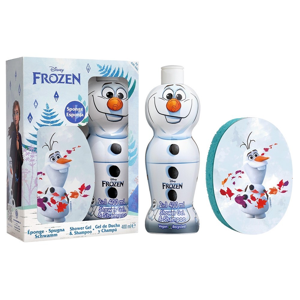 Disney Frozen 冰雪奇緣 雪寶2合1沐浴洗髮精限量版禮盒 400ml+沐浴海綿 沐浴乳 洗髮乳