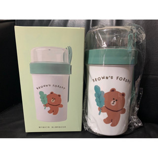LINE FRIENDS 熊大-雙層蓋輕食隨手杯