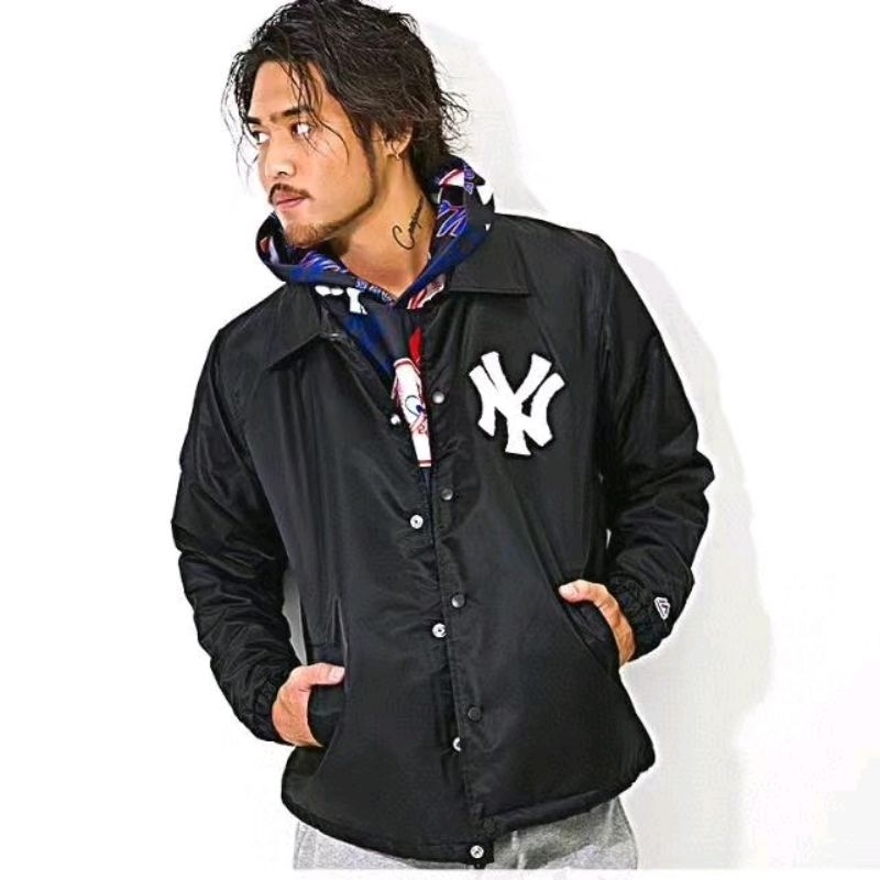紐約 NY 洋基隊  Yankees 教練夾克 外套 饒舌 尺寸:黑M~XXL 藍M L
