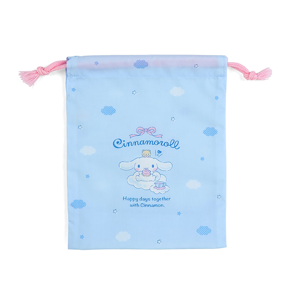 Sanrio 三麗鷗 日本製 棉質抽繩束口袋 縮口袋 S 大耳狗 雲朵 254452
