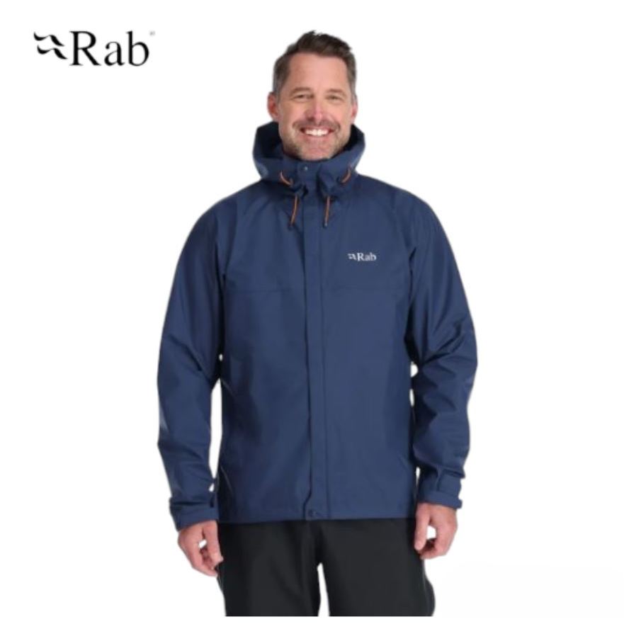 Rab Downpour Eco Jacket  男 輕量防風防水連帽外套 深墨藍 QWG-82 休閒外套【陽昇戶外用品