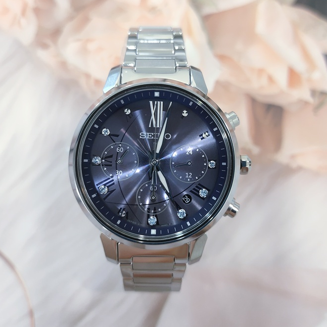 SEIKO 精工LUKIA 深藍紫-星夜太陽能計時女錶(SSC921J1)