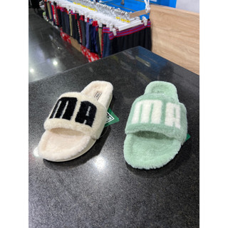 PUMA LEADCAT 2.0 FUZZ 女款 絨毛 拖鞋 38731312 米色 38731312 綠色