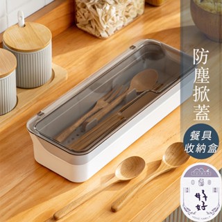 臺灣現貨🇹🇼 大容量 餐具收納盒 掀蓋筷子盒 雙層筷子盒 廚房收納 廚房瀝水 筷籠 筷子盒 筷子筒 餐具盒 湯匙叉子筷子
