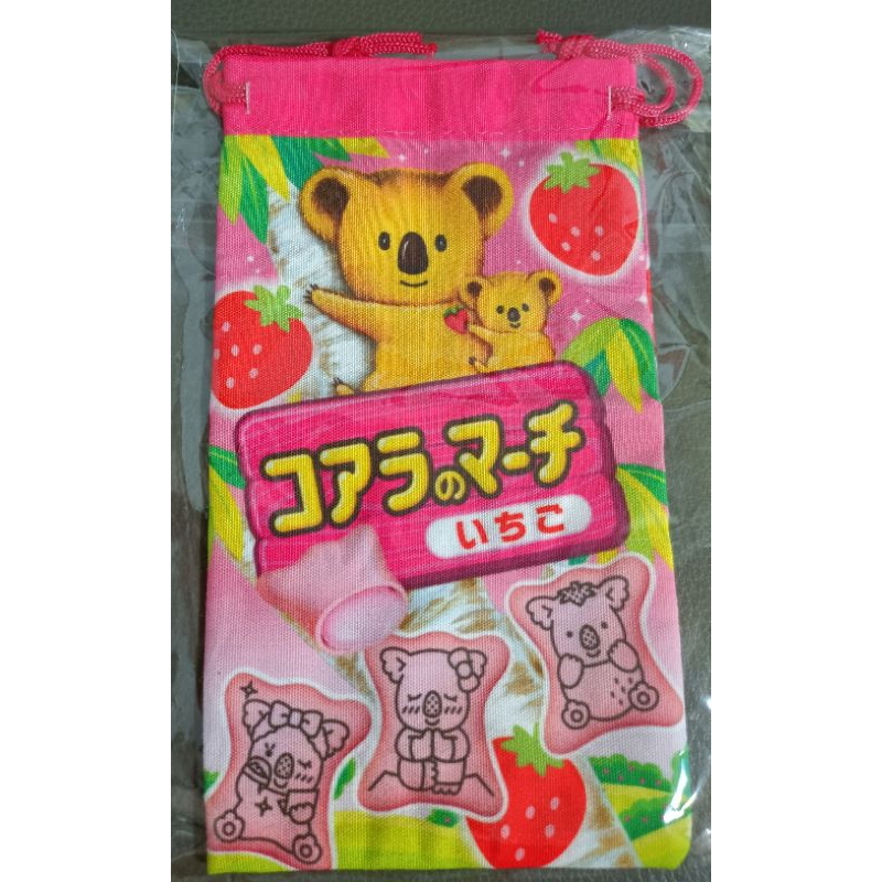 * 日本 lotte 樂天小熊 小熊餅乾 草莓口味 仿真 造型 束口袋