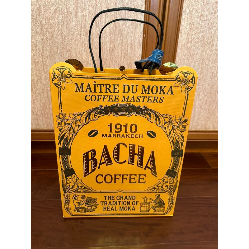 [全新］新加坡Bacha coffee 紙袋 （大+緞帶/中）