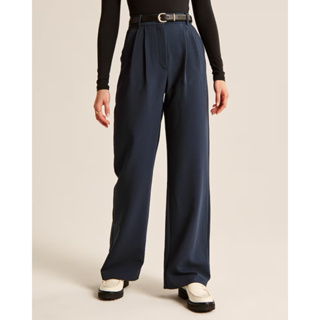 二手 A&F Abercrombie Sloane Tailored Pant 藍色 西裝 歐美風格寬褲