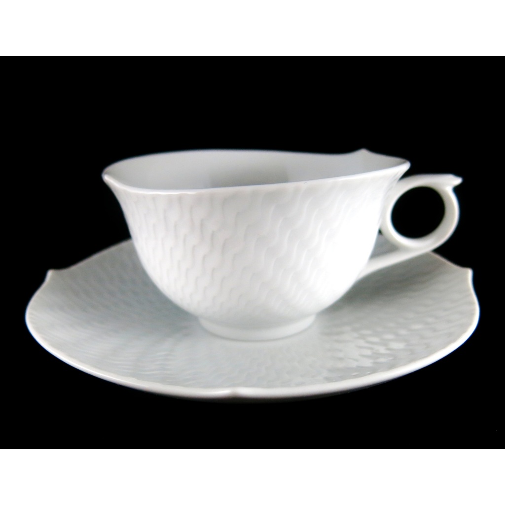 德國麥森Meissen 神奇波浪浮雕咖啡杯盤組-B
