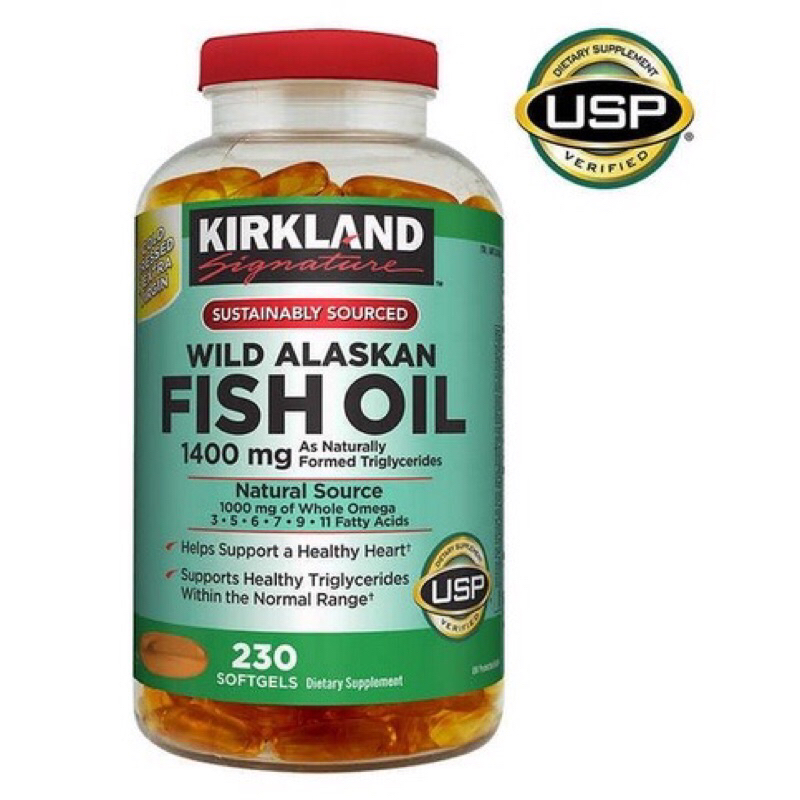 「即期出清 現貨」Kirkland 科克蘭 阿拉斯加野生魚油 軟膠囊 1400毫克 230粒 Fish Oil