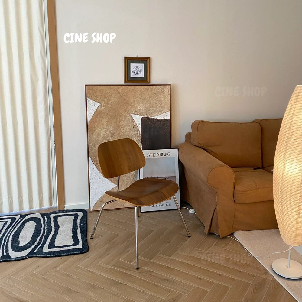 北歐實木餐椅 Eames LCM Chair Eames 金屬底座膠合板餐椅 小狗椅 休閒椅  設計師椅子