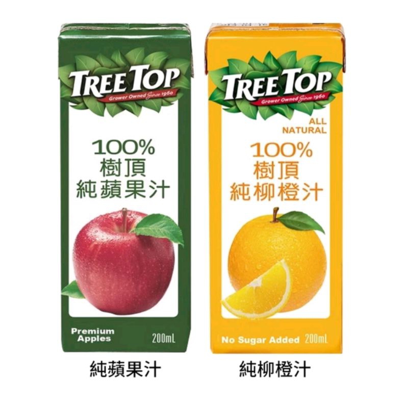 TREE TOP 樹頂100%柳橙汁/蘋果汁200ml［2024/07/21］