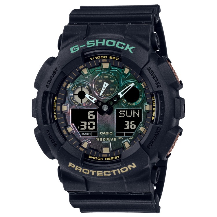 CASIO卡西歐 G-SHOCK 強悍仿鏽 粗曠 雙顯系列-GA-100RC-1A