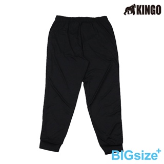 大尺碼-KINGO-男款 吸排 束口 運動褲-黑-K43306