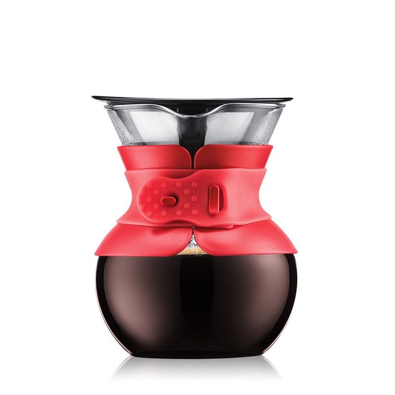 《全新品》bodum手沖咖啡濾壺紅色款（附長效型濾網）500cc