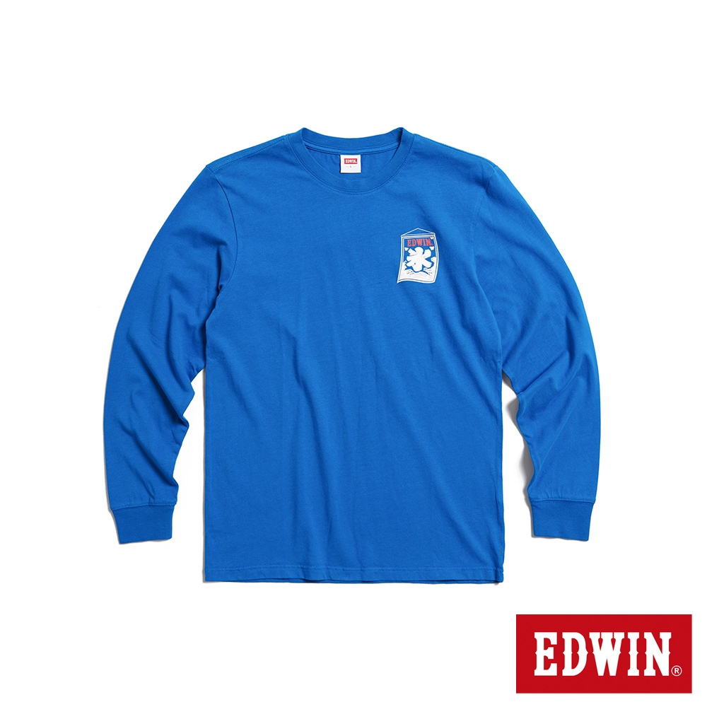 EDWIN 東京散策系列 刨冰旗幟長袖T恤(藍色)-男女款