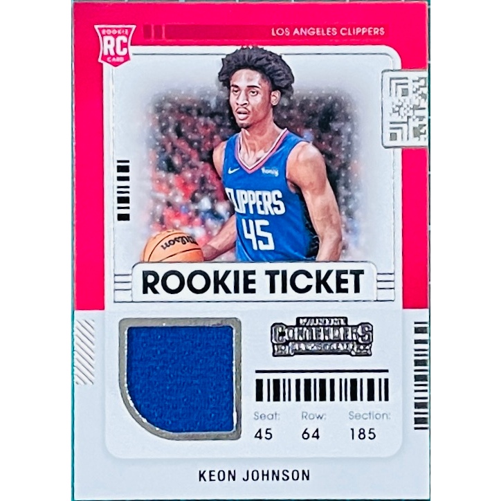 KEON JOHNSON 新人 球衣卡 2021-22 CONTENDERS RTS-KEO NBA 快艇隊
