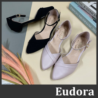 【Eudora】MIT臺灣製 尖頭低跟鞋 瑪莉珍鞋 尖頭涼鞋 跟鞋 涼鞋 尖頭鞋 軟底平底低跟 低跟包鞋 瑪莉珍 低跟鞋