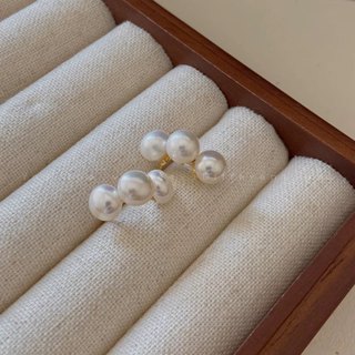 【現貨】♢耳針耳夾♢天然珍珠微C耳環鍍真金無耳洞/螺旋耳夾/夾式耳環/新娘飾品/東大門韓國飾品/耳環/禮物