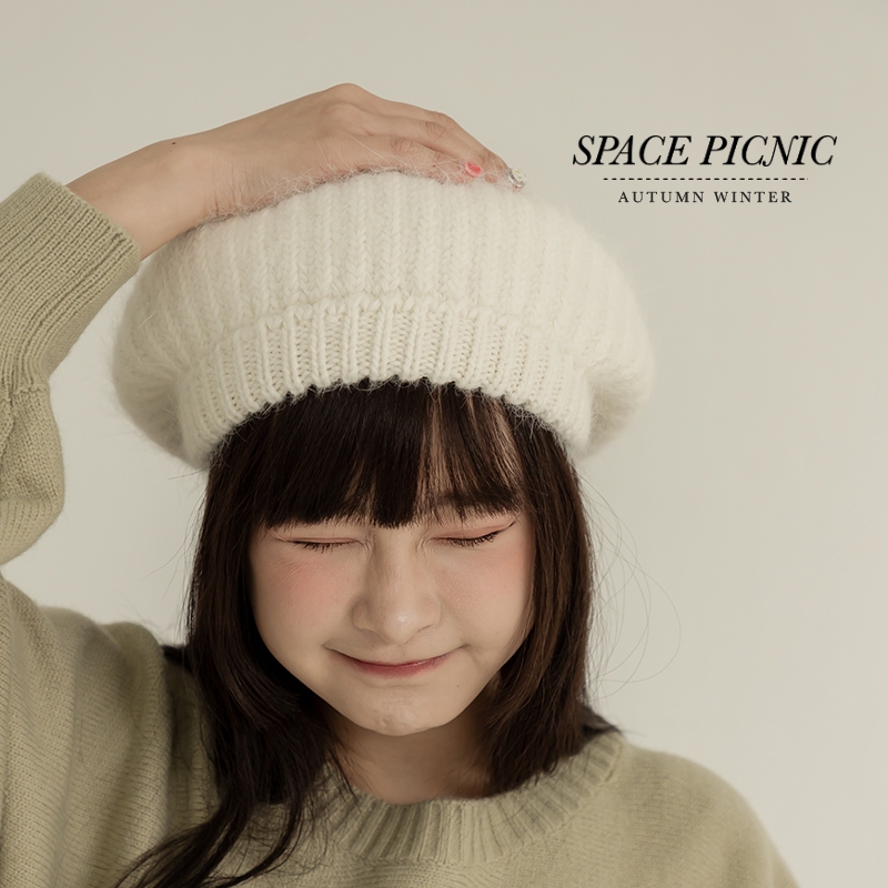 [明天出貨] Space Picnic｜毛料針織貝蕾帽-4色(現貨)【C23102005】