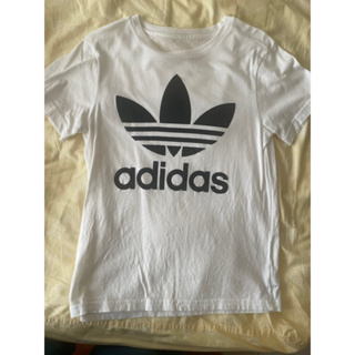 adidas original 白色 基本短t 大logo 三葉草 kids大童 愛迪達 超新