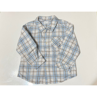 二手-麗嬰房男童格紋長袖襯衫 中厚純棉 2歲
