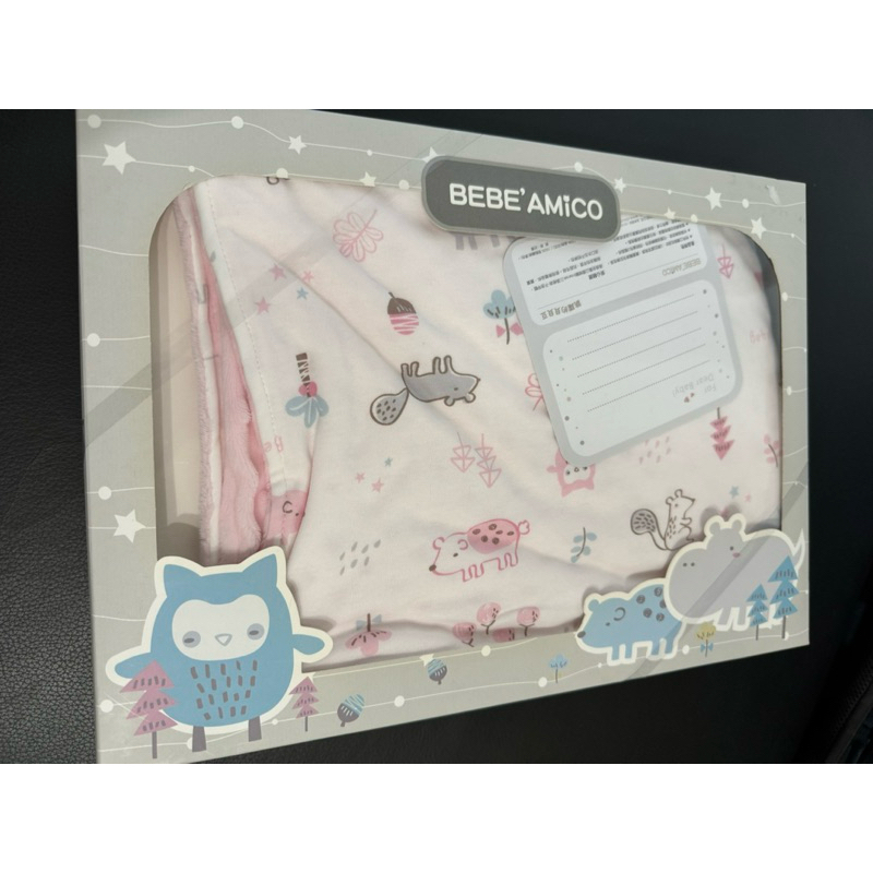 Bebe’ AMICO 嬰兒豆豆毯禮盒 全新 粉