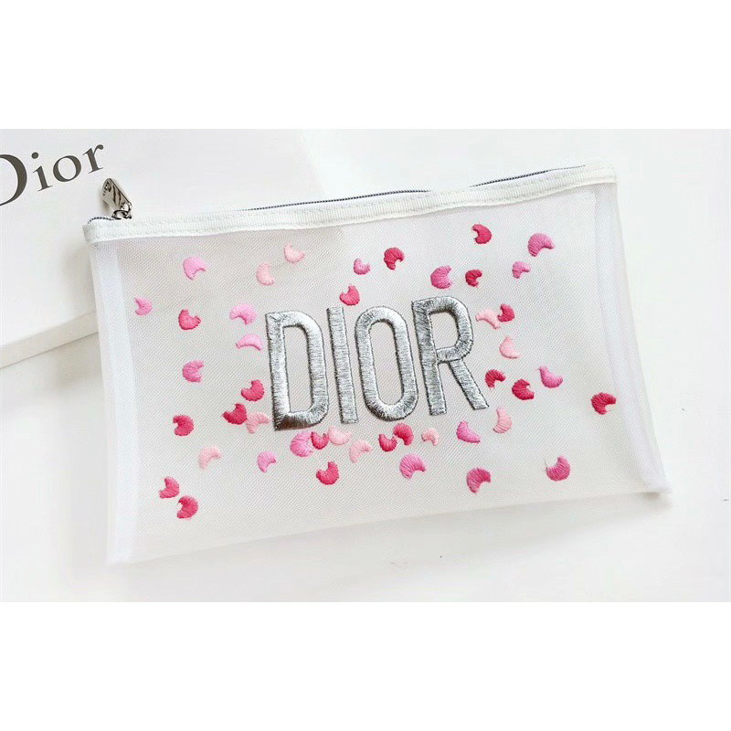 Dior 網紗刺繡化妝包 手拿包