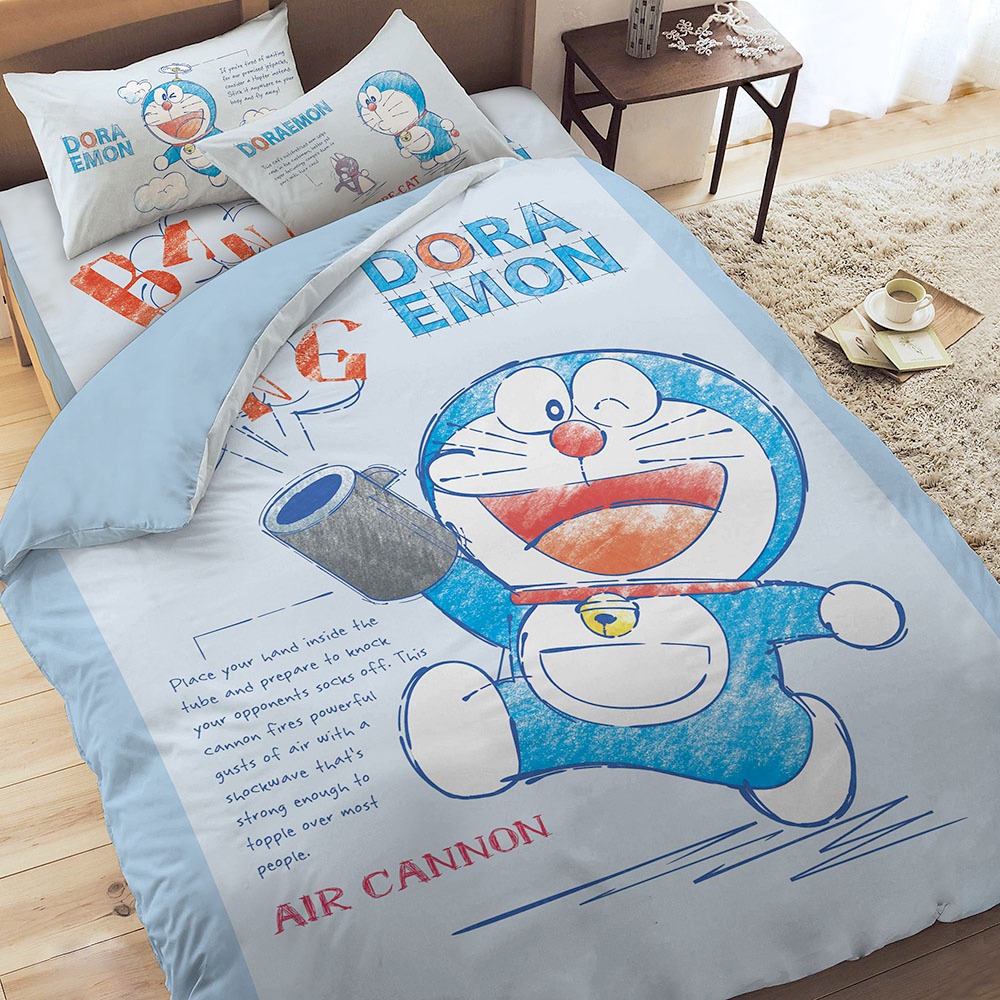 哆啦A夢 秘密道具素描集 單人 雙人 加大 床包 枕頭套 薄被套 涼被 兩用被 枕頭 正式授權