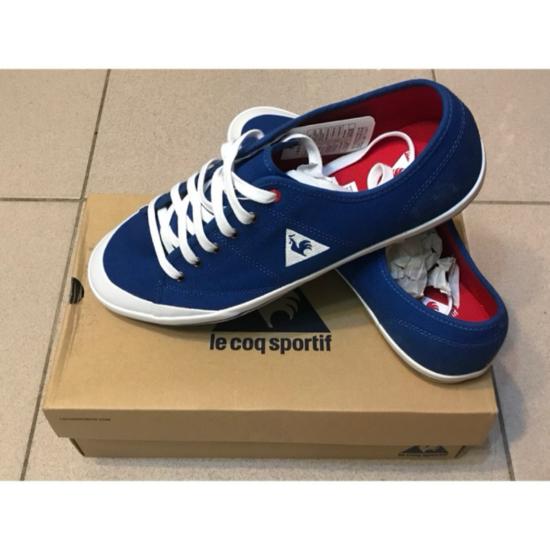 🥳法國🇫🇷公雞le coq sportif 男生帆布鞋《專櫃品牌正版貨，藍底白Logo圖騰休閒鞋》免運優惠