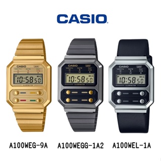 【WANgT】CASIO 卡西歐 經典復古歷久不衰方型電子運動手錶 A100WEG A100WEGG A100WEL