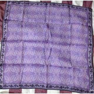 日本製 安娜蘇 ANNA SUI 紫色蝴蝶方巾、領巾、手帕