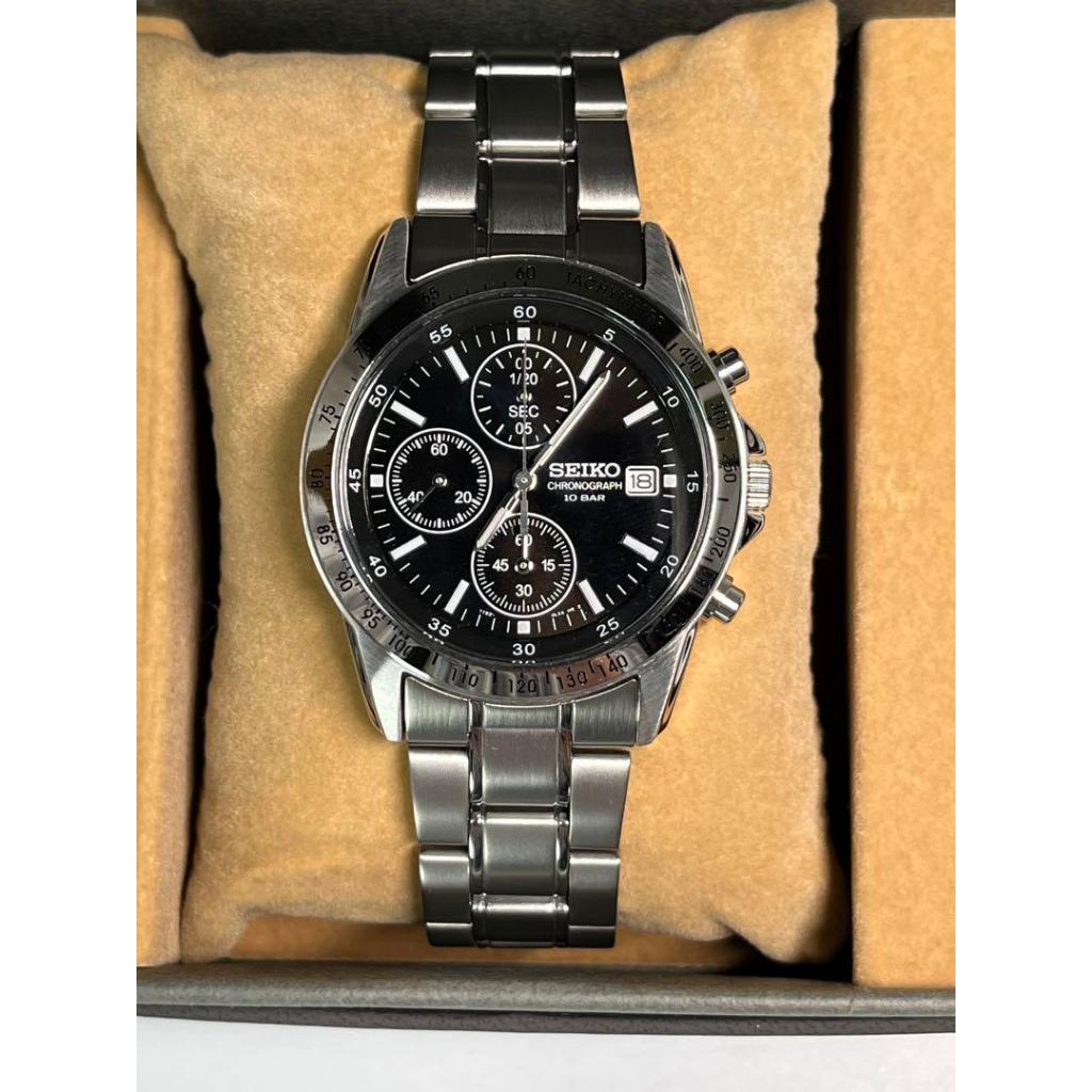 /出售/Seiko 日本國內販售款 三眼計時手錶  （SBTR013) 深黑面X白銀框