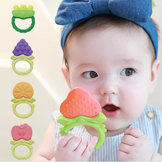 baby童衣 韓國ange 水果造型固齒器 小綠豆st固齒器 嬰兒矽膠助牙器 幼兒磨牙器 108-70502