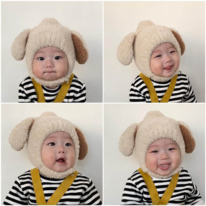 現貨 韓版 寶寶可愛耳朵造型毛帽 寶寶秋冬毛帽 嬰兒毛帽 寶寶護耳帽 保暖帽