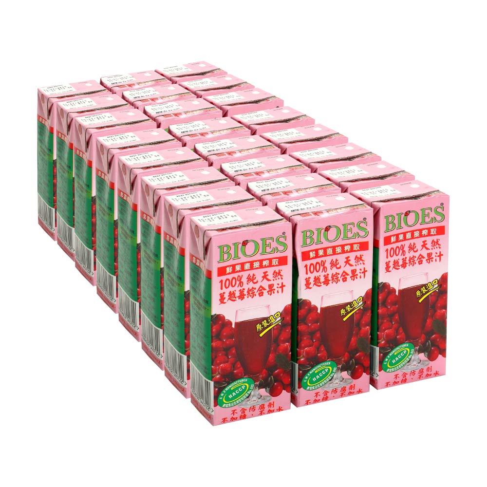 【囍瑞BIOES】免運-100%純天然蔓越莓汁綜合原汁(隨身瓶200ml-24入)