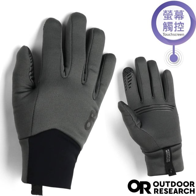 【Outdoor Research】男 款 中量級透氣保暖智慧抓絨手套(可觸控)/矽膠防滑條_炭灰_OR300558