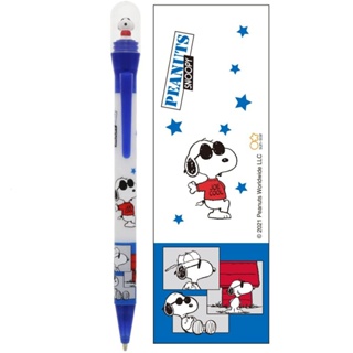 sun-star 日本製 Snoopy 側壓式公仔自動鉛筆 0.5mm 史努比 墨鏡 Chara Para
