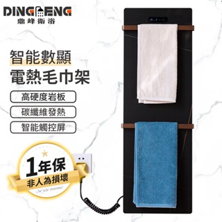 【鼎峰衛浴】電熱毛巾架 110V 碳纖維巖板毛巾架 加熱毛巾架 發熱架 毛巾杆 浴室置物架 恆溫烘乾浴巾架 烘衣機