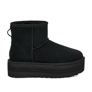 UGG Classic Mini 黑色 秋冬 麂皮 厚底 雪靴 女款 J2197【新竹皇家UG1134991BLK】